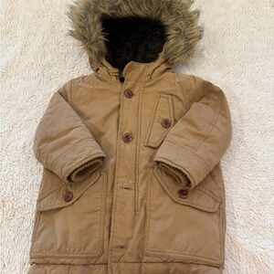 GAP Baby Gray and Tan Hooded Jacket